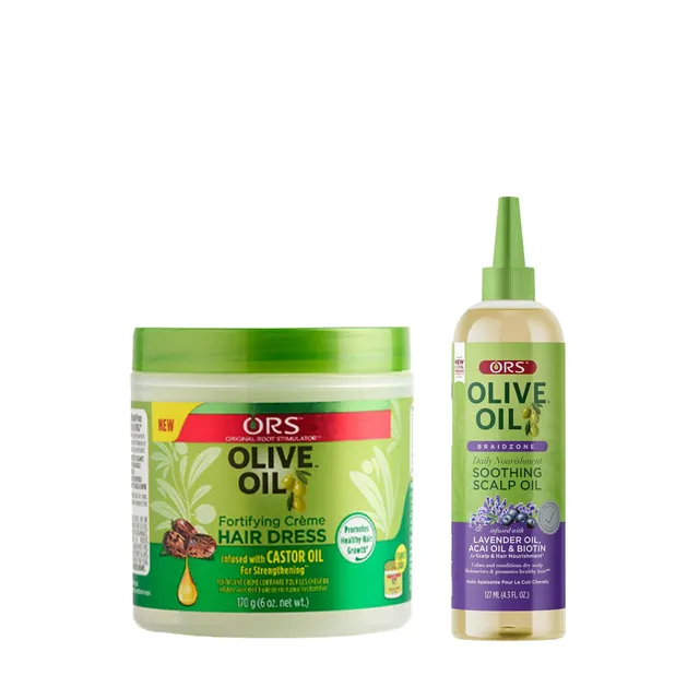 ORS Braidzone Coffret crème + huile olive tresses cuir chevelu