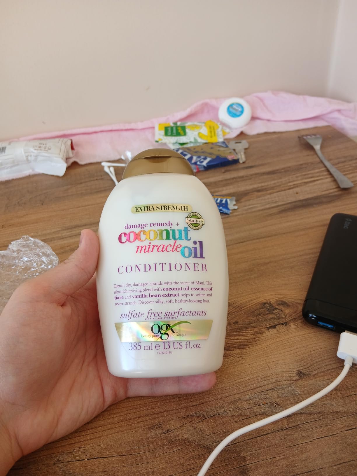 OGX Coconut Miracle Oil Après-Shampooing Réparateur 385 ml Lot 1