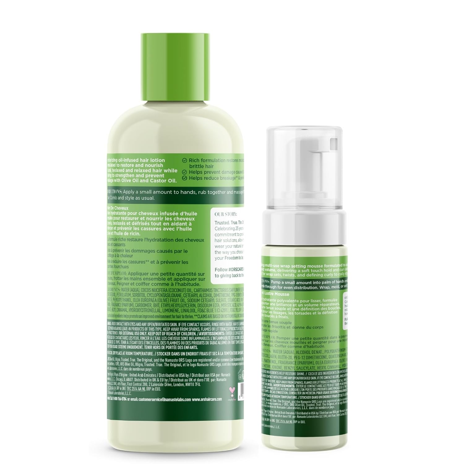 ORS Olive Oil Wrap Mousse + Lotion coffret 2 pièces