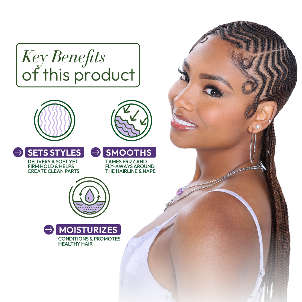 Organic Root Stimulator Braidzone Edge Braiding Gel coiffant 8 oz fixation forte