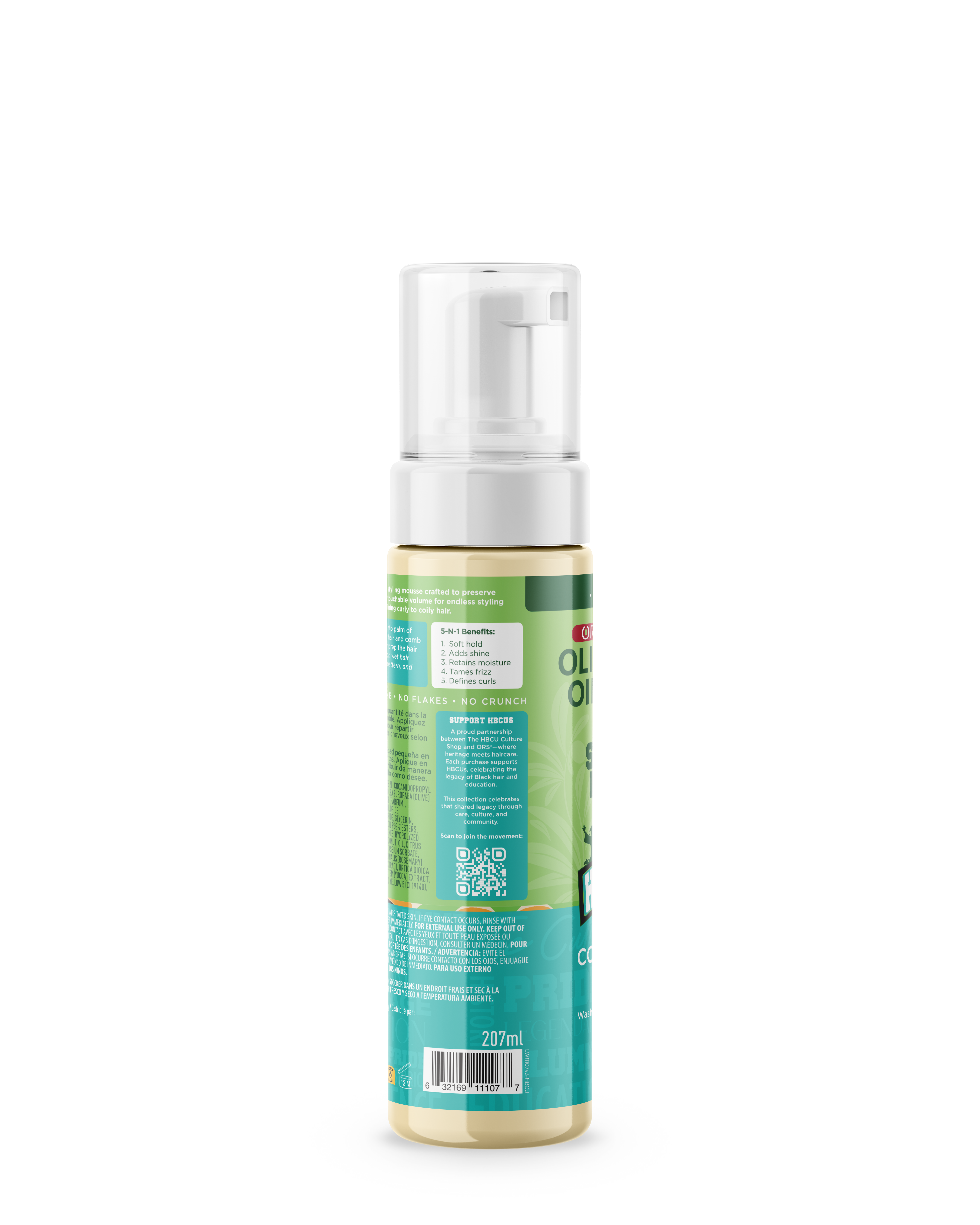ORS Olive Oil HBCU Mousse Coiffante 5-en-1 Coco Miel 198 g