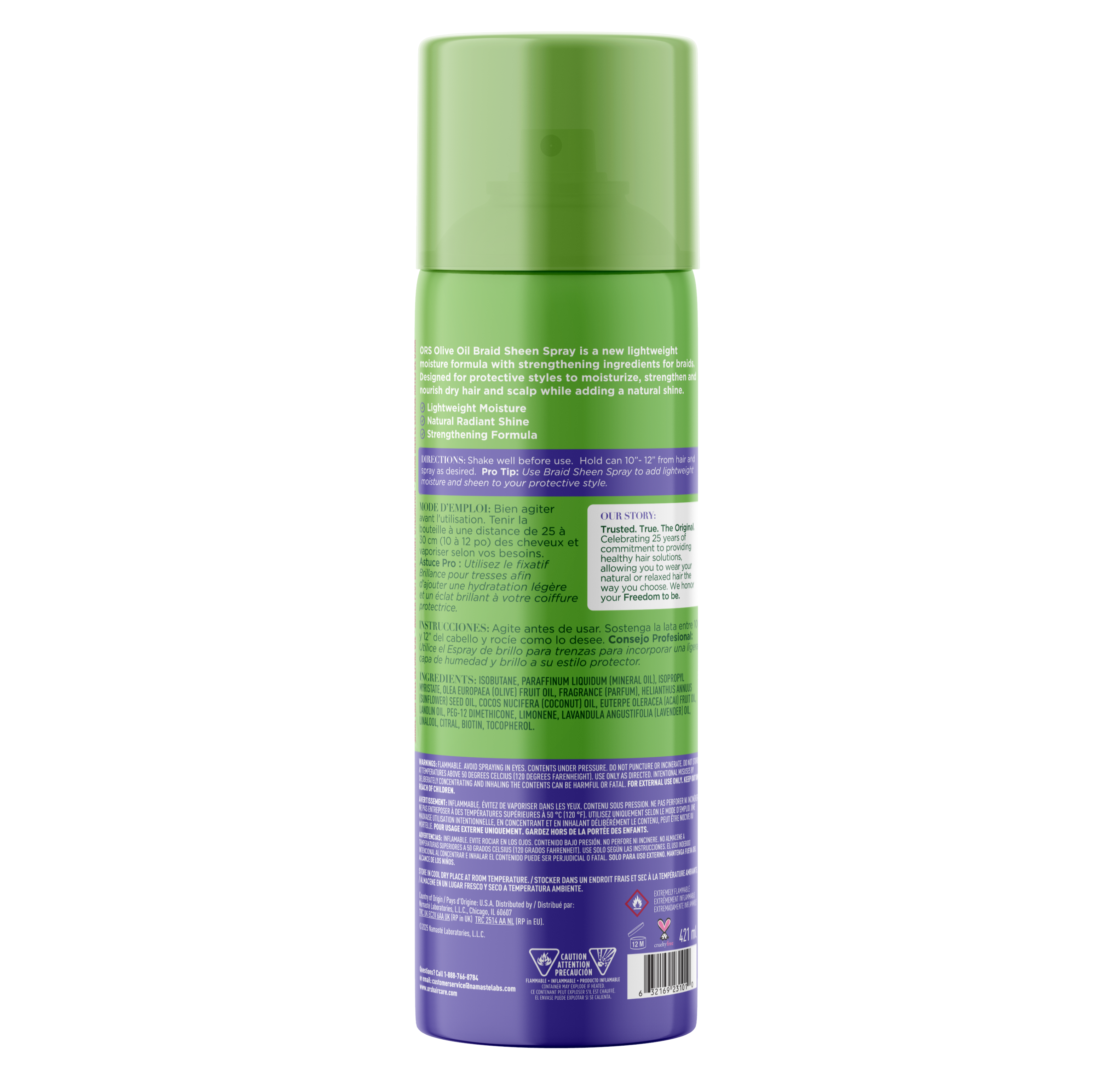 ORS Braidzone Braid Sheen Spray brillance 10 oz huile d'olive