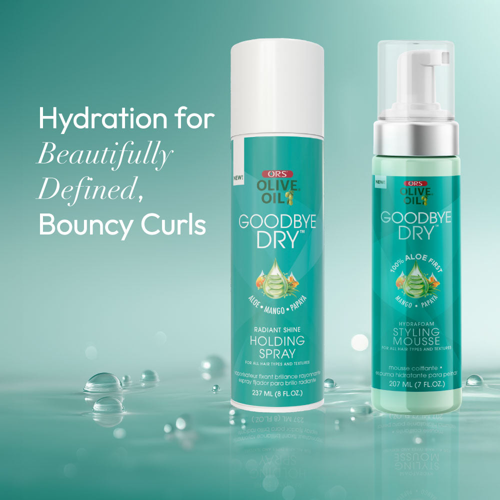 ORS Goodbye Dry Mousse 7 oz + Spray 8 oz Lot Hydratant