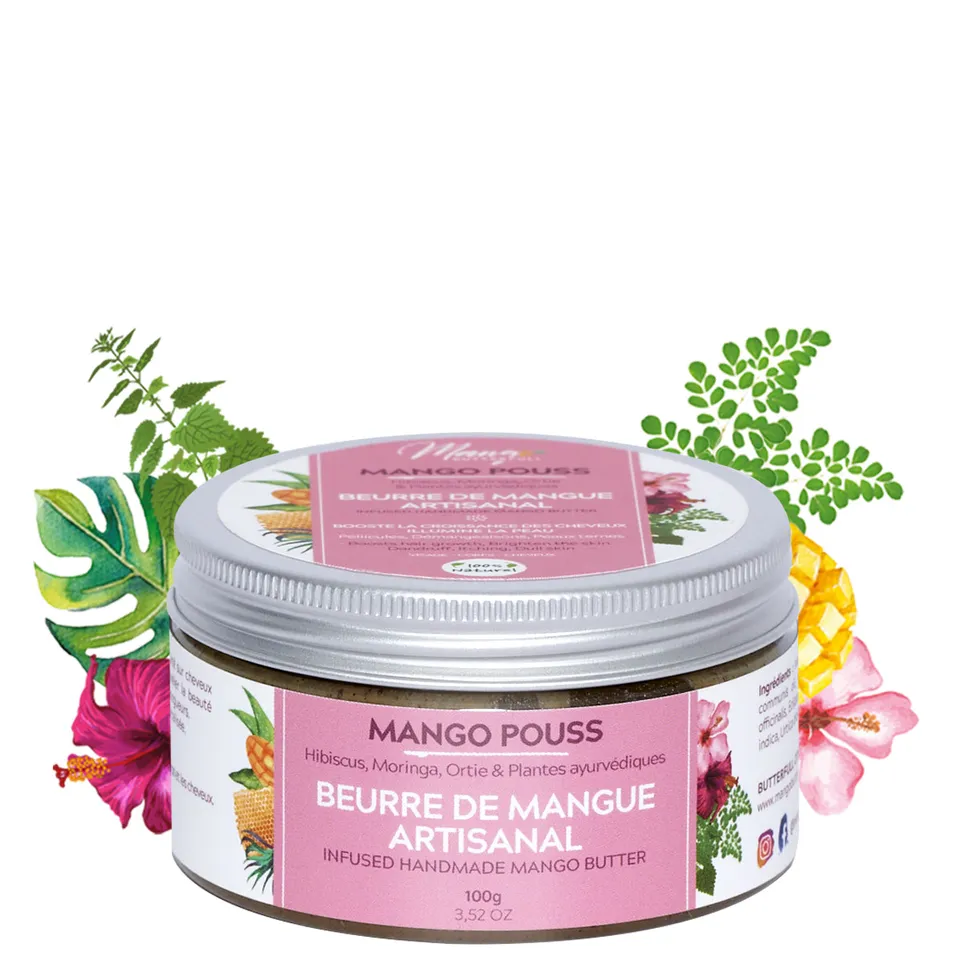 Mango Pouss Beurre de Mangue beurre capillaire pousse 100gr