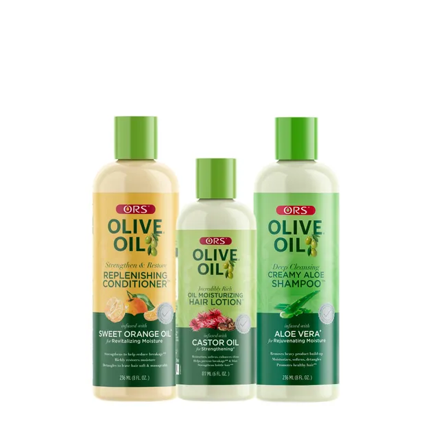 ORS Olive Oil coffret shampoing après-shampoing lotion 3 pièces