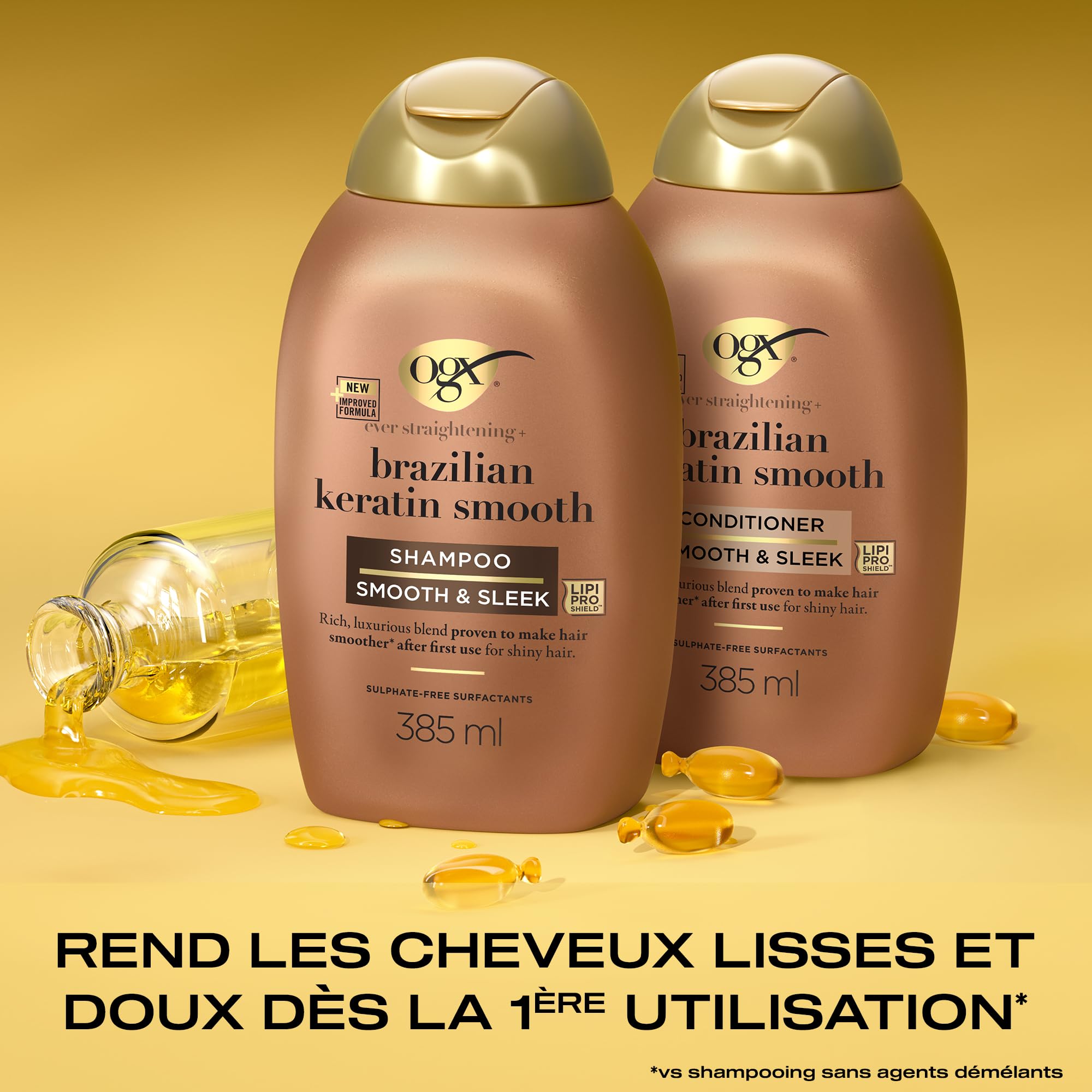 OGX Brazilian Keratin Smooth Duo Shampooing 2x385 ml Coco