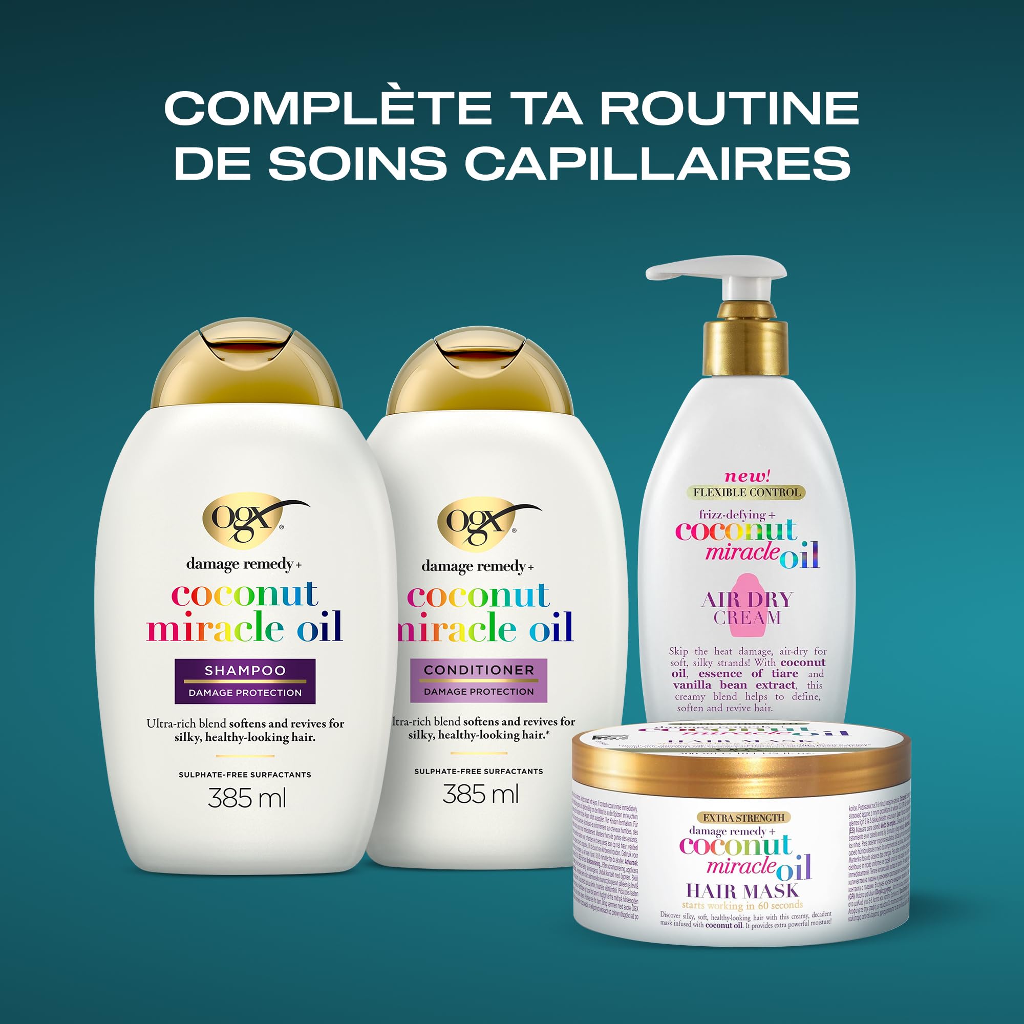 OGX Coconut Miracle Oil Après-Shampooing Réparateur 385 ml Lot 1