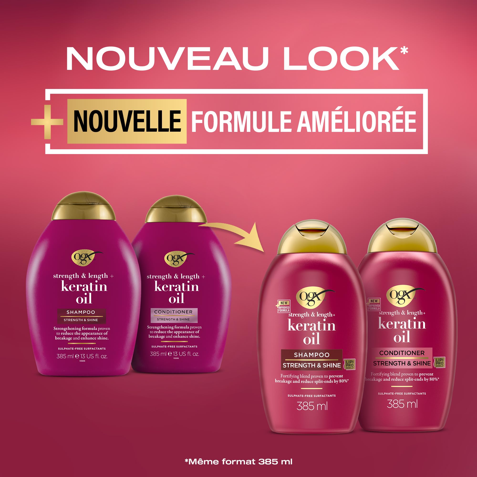 OGX Keratin Oil shampooing kératine 385 ml anti-casse