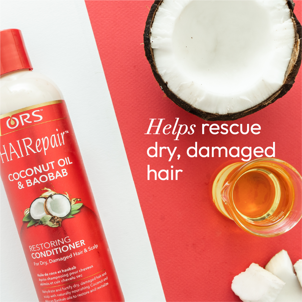 ORS HAIRepair après-shampoing coco baobab cheveux secs 12.5 oz