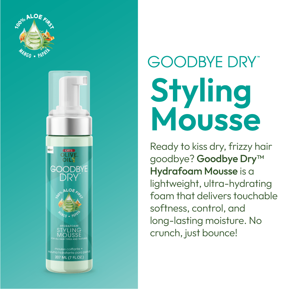 ORS Goodbye Dry mousse coiffante hydrafoam 7 oz anti-frisottis