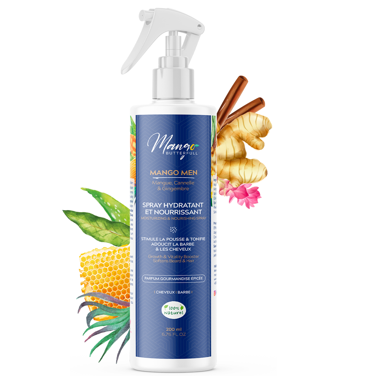 Mango Butterfull Mango Men Spray Hydratant Barbe Cheveux 200ml
