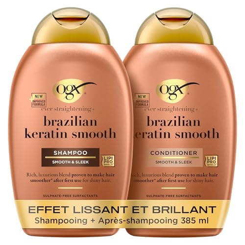 OGX Brazilian Keratin Smooth Duo Shampooing 2x385 ml Coco