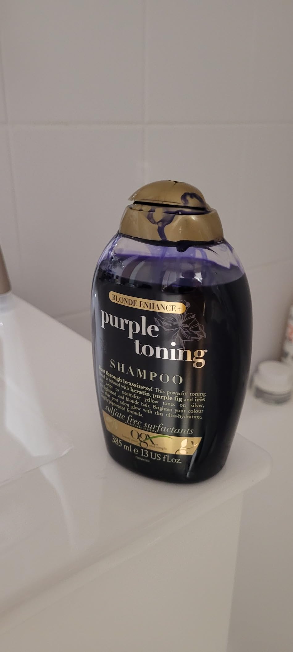 OGX Purple Toning Shampooing Violet Blonds 385 ml Kératine