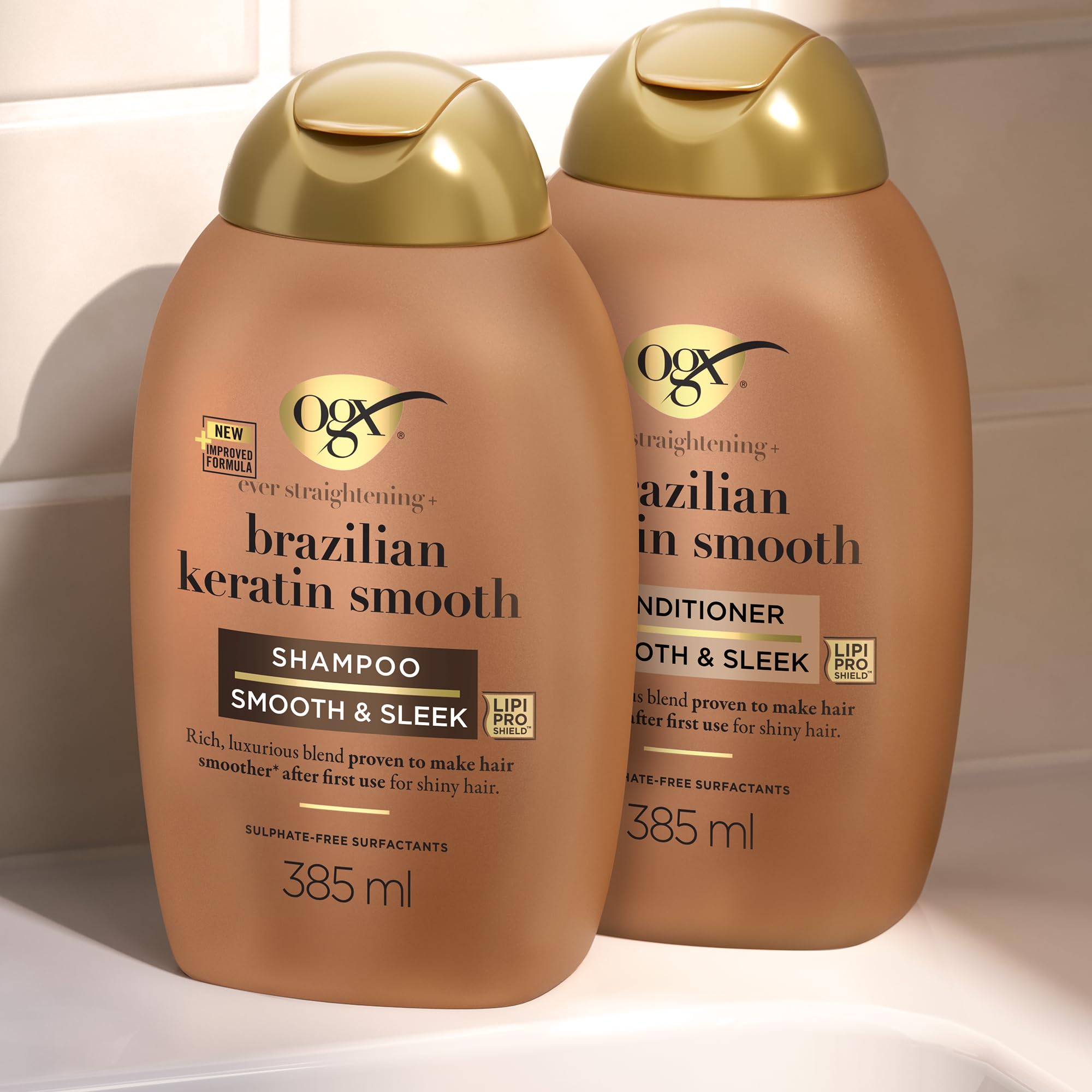 OGX Brazilian Keratin Smooth Duo Shampooing 2x385 ml Coco