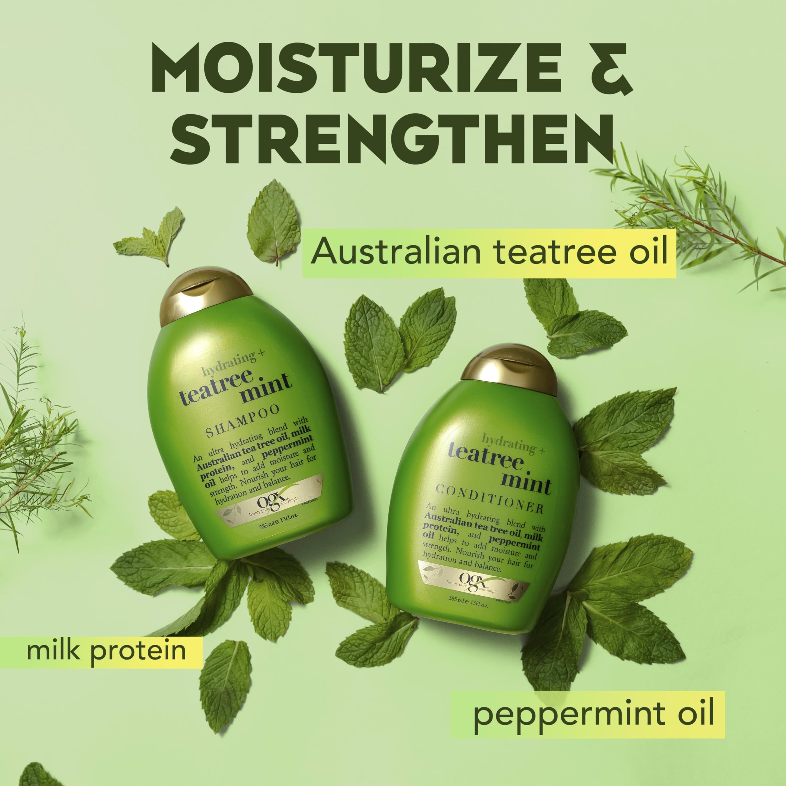OGX Rosemary Mint shampooing menthe tea tree 384 ml hydratant