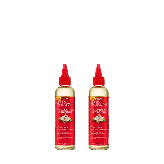 ORS HAIRepair huile coco baobab cheveux secs 2x127 ml réparation