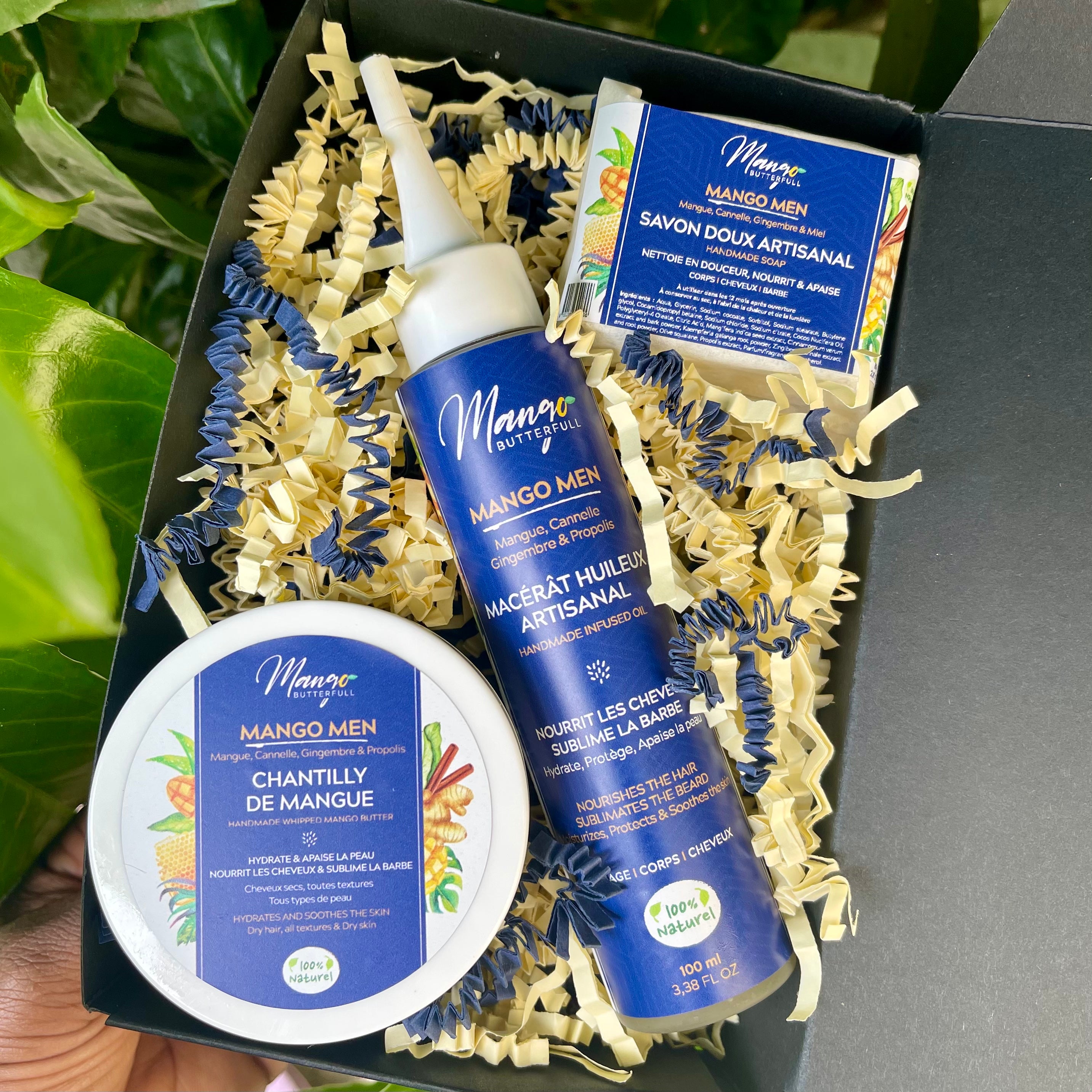 Mango Butterfull Mango Men coffret barbe 3 soins cannelle