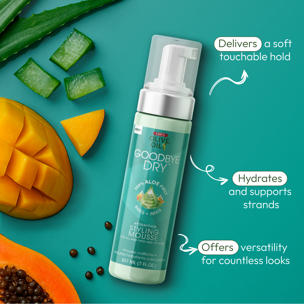 ORS Goodbye Dry mousse coiffante hydrafoam 7 oz anti-frisottis