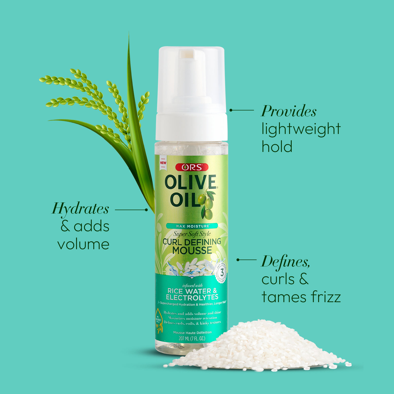 ORS Max Moisture Mousse Boucles olive 207 ml