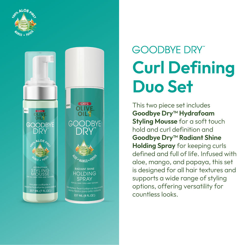 ORS Goodbye Dry Mousse 7 oz + Spray 8 oz Lot Hydratant