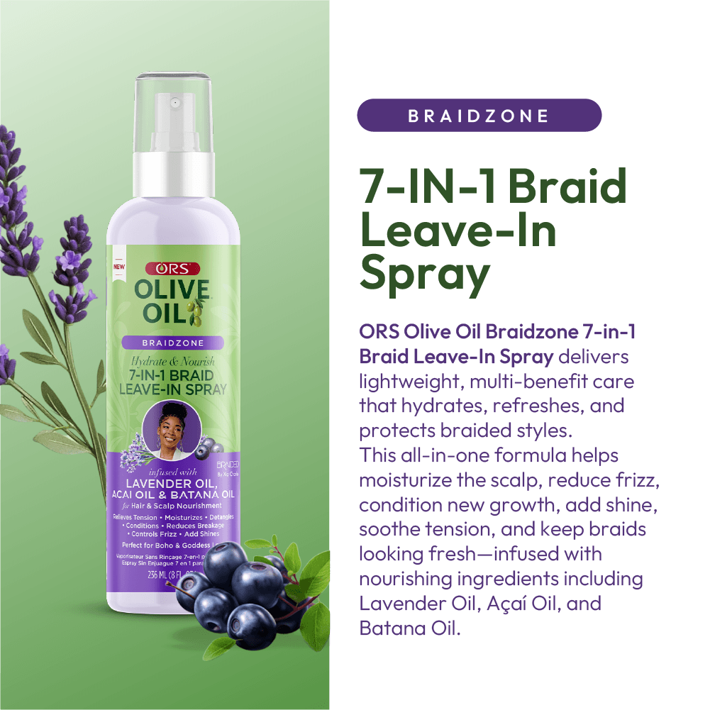 ORS Braidzone 7-en-1 spray tresses 236 ml hydratant