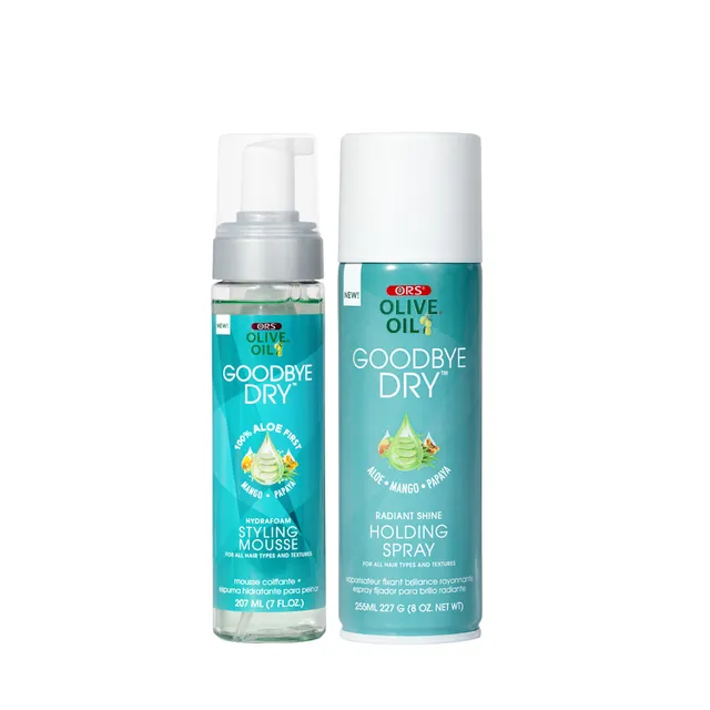 ORS Goodbye Dry Mousse 7 oz + Spray 8 oz Lot Hydratant