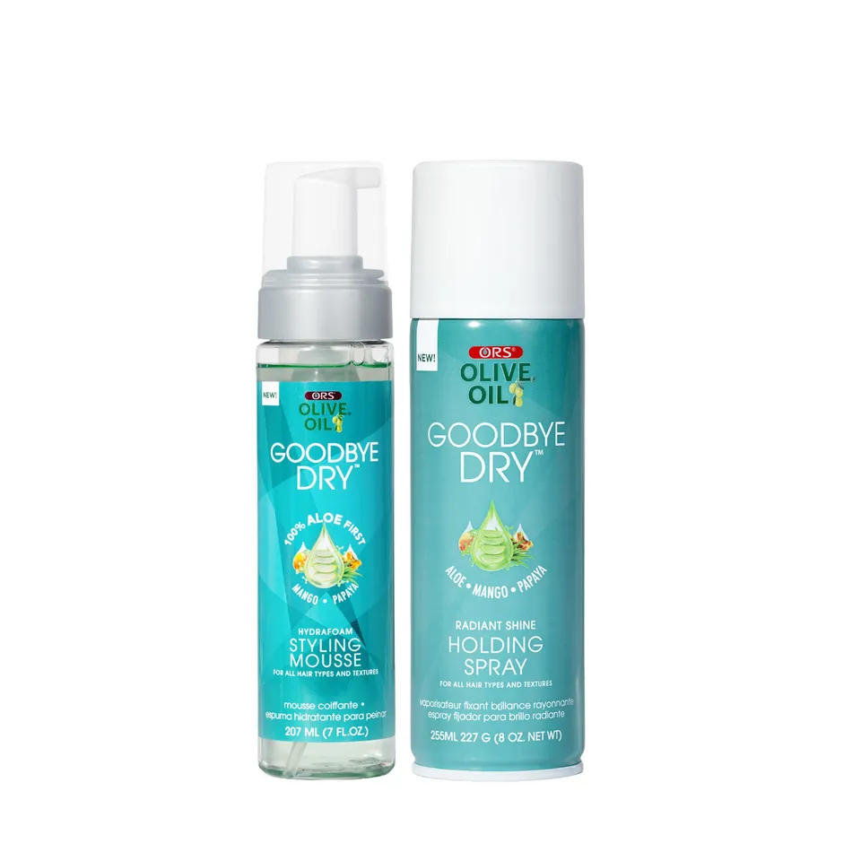 ORS Goodbye Dry Mousse 7 oz + Spray 8 oz Lot Hydratant