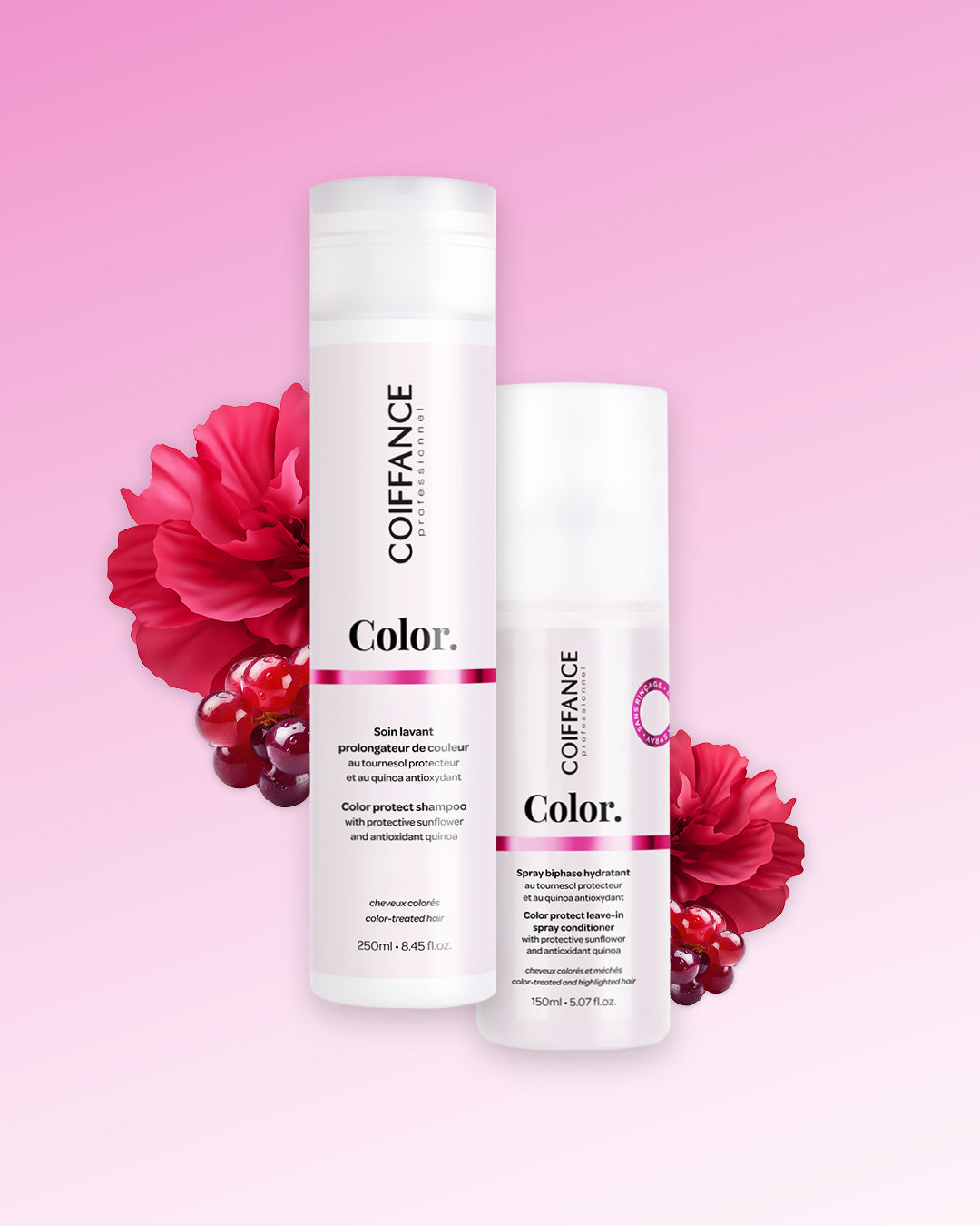 Coiffance Color spray biphase hydratant cheveux colorés