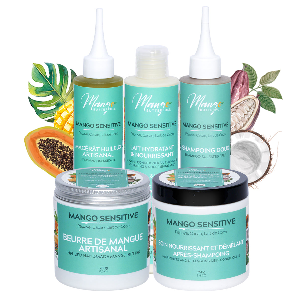 Mango Butterfull MANGO PACKS Pack Sensitive 6x100ml coco