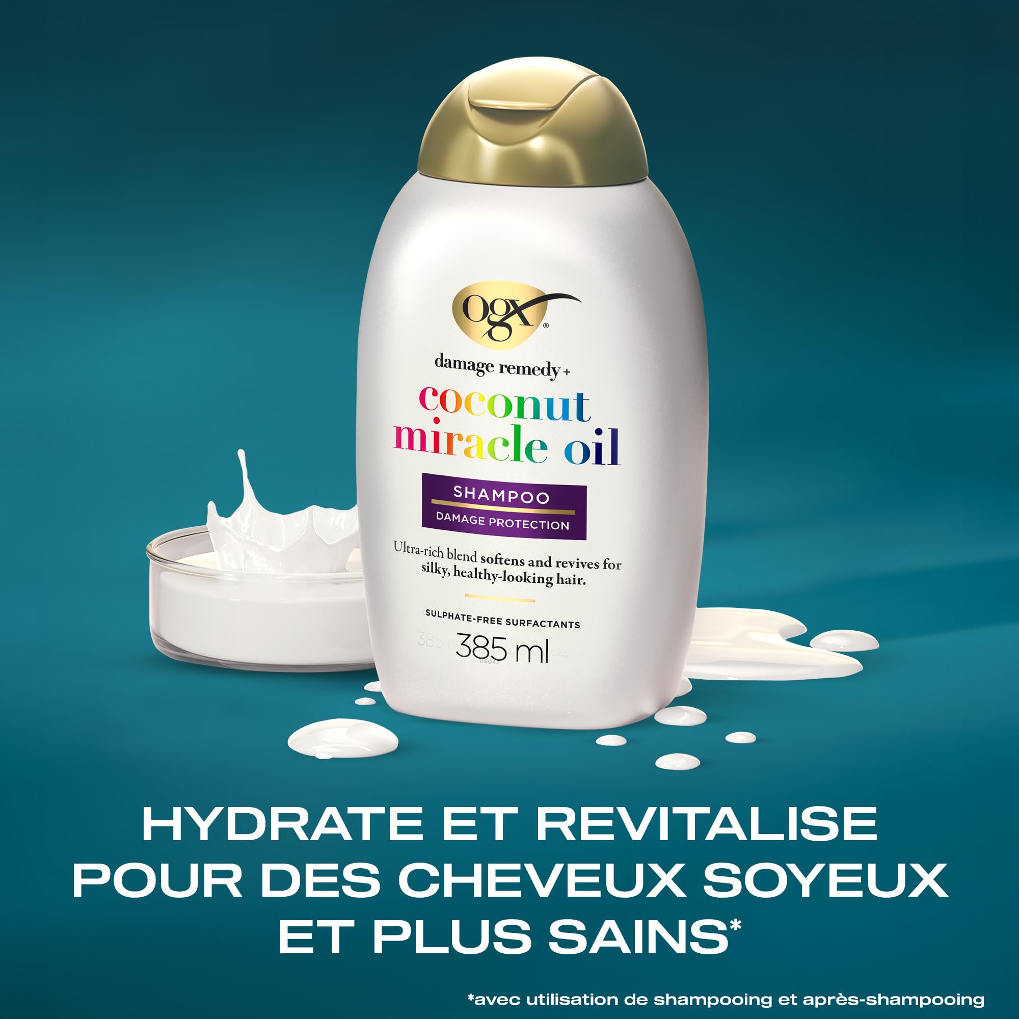 OGX Coconut Miracle Oil Shampooing Réparateur 385 ml Lot 1