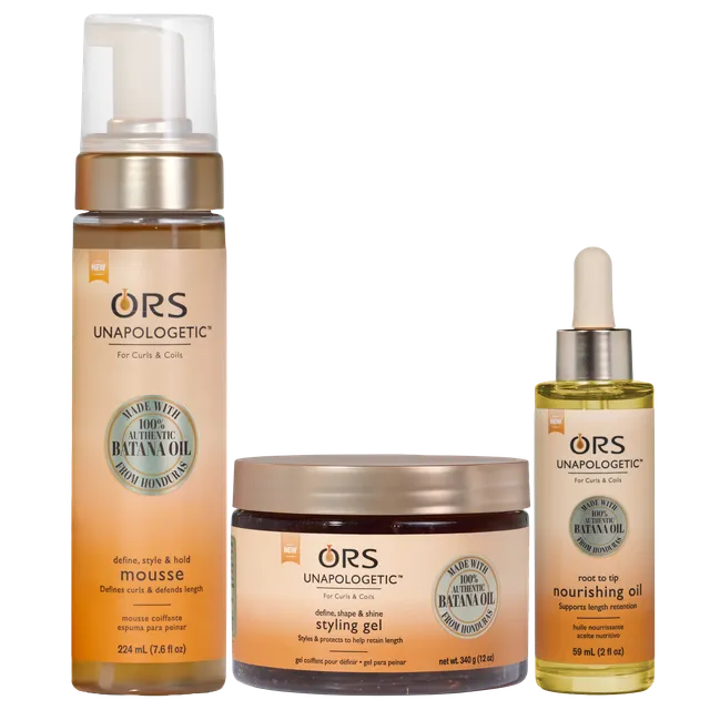 ORS Unapologetic coffret boucles mousse gel huile batana
