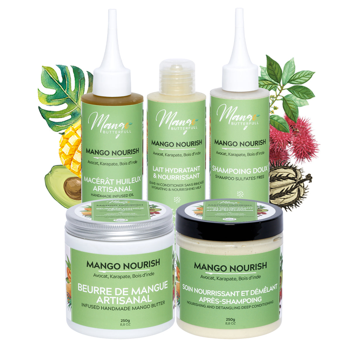 Mango Butterfull Mango Nourish pack routine 6x100ml locks