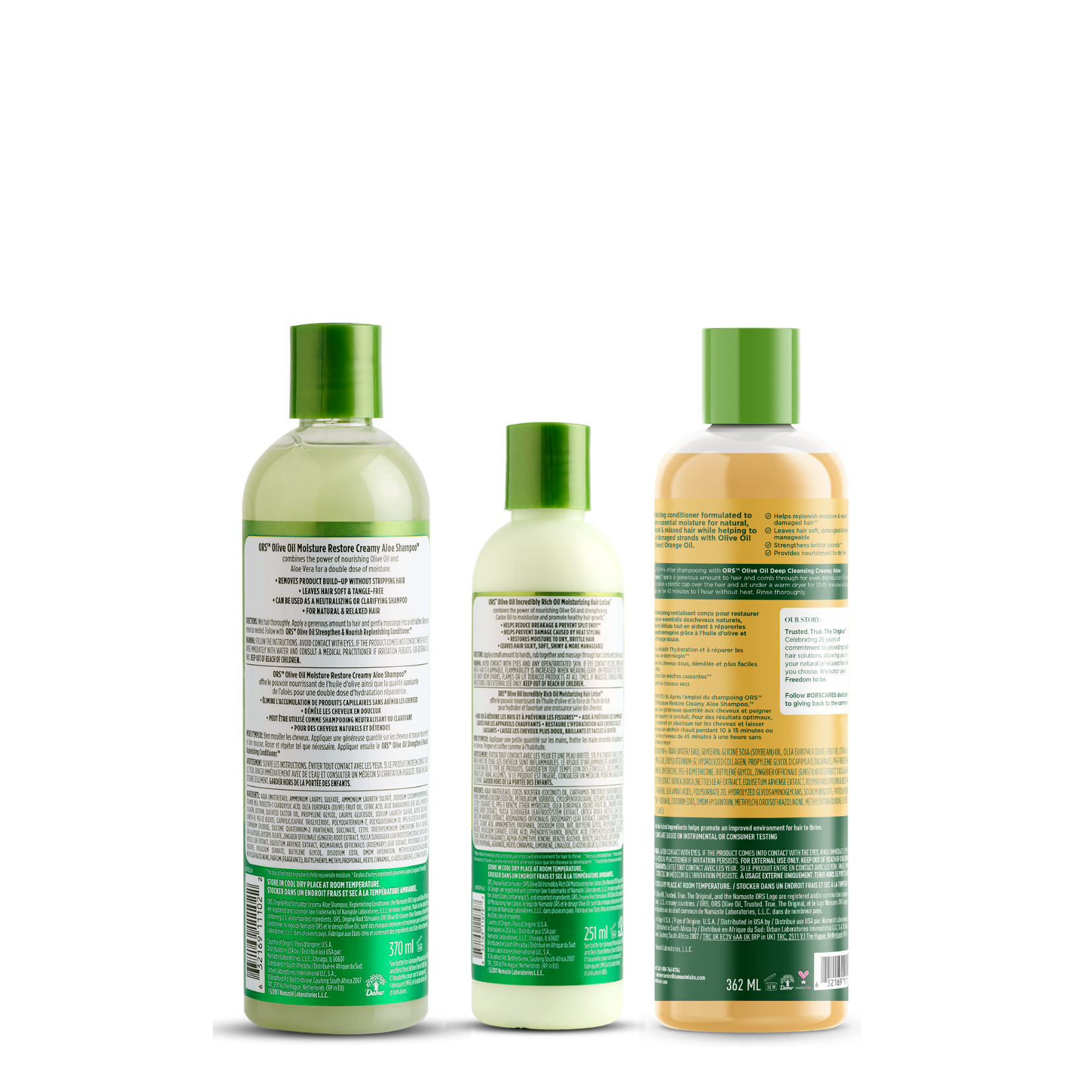 Organic Root Stimulator Olive Oil Shampoo Conditioner Lotion coffret 3 pièces hydratation