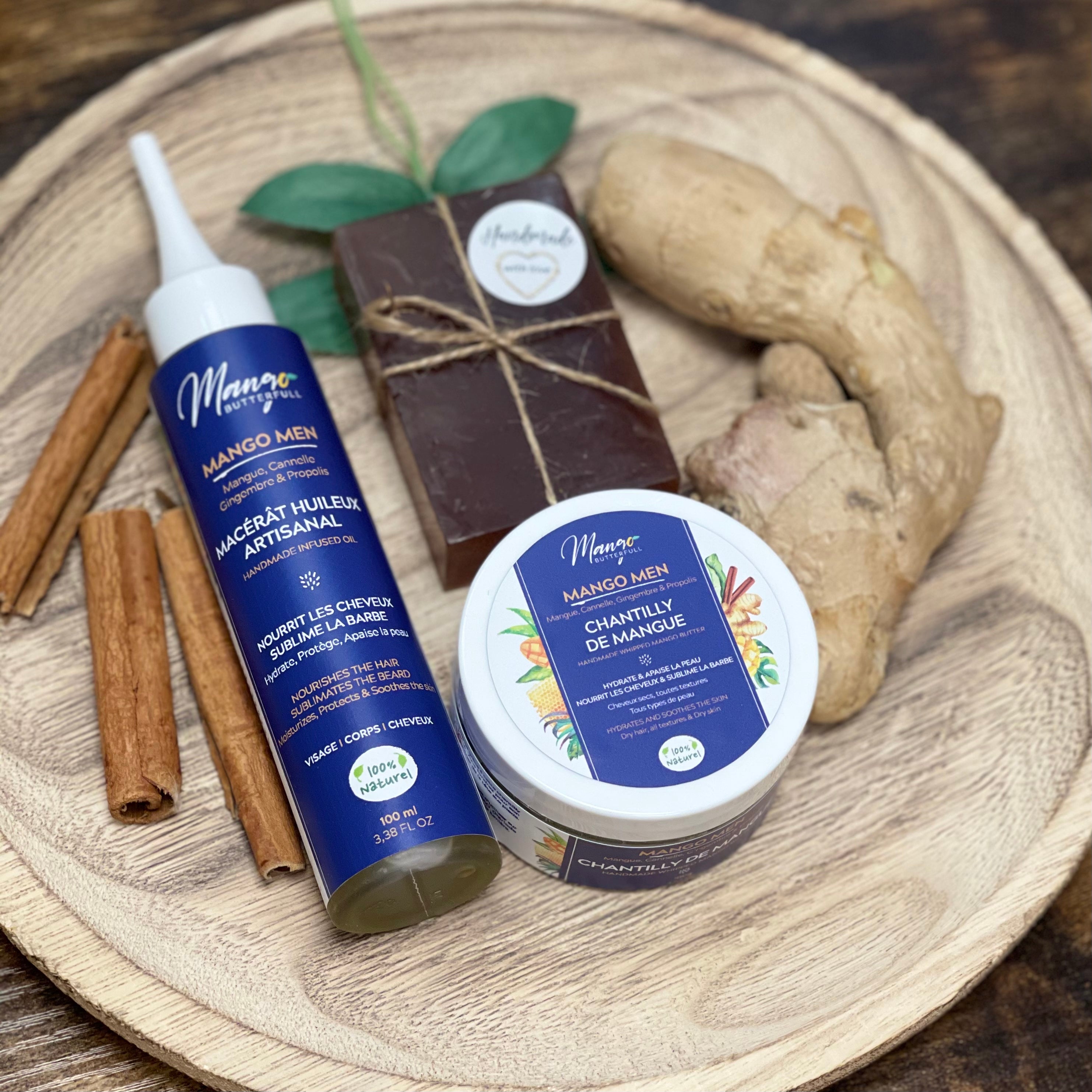 Mango Butterfull Mango Men coffret barbe 3 soins cannelle