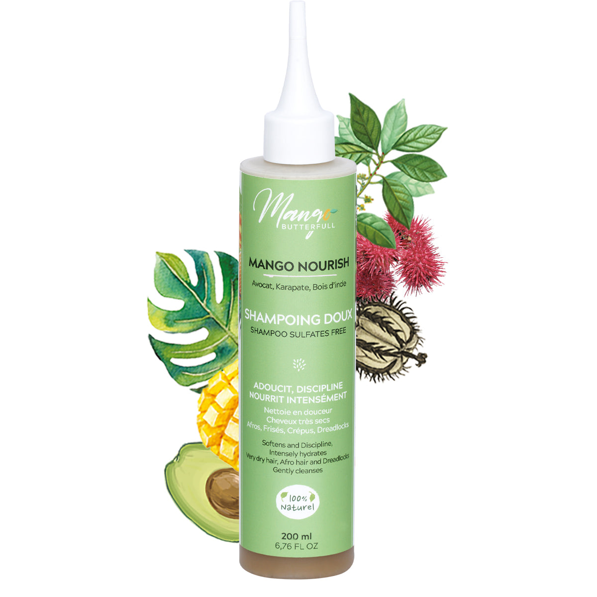 Mango Butterfull Mango Nourish shampoing doux 100ml savon noir