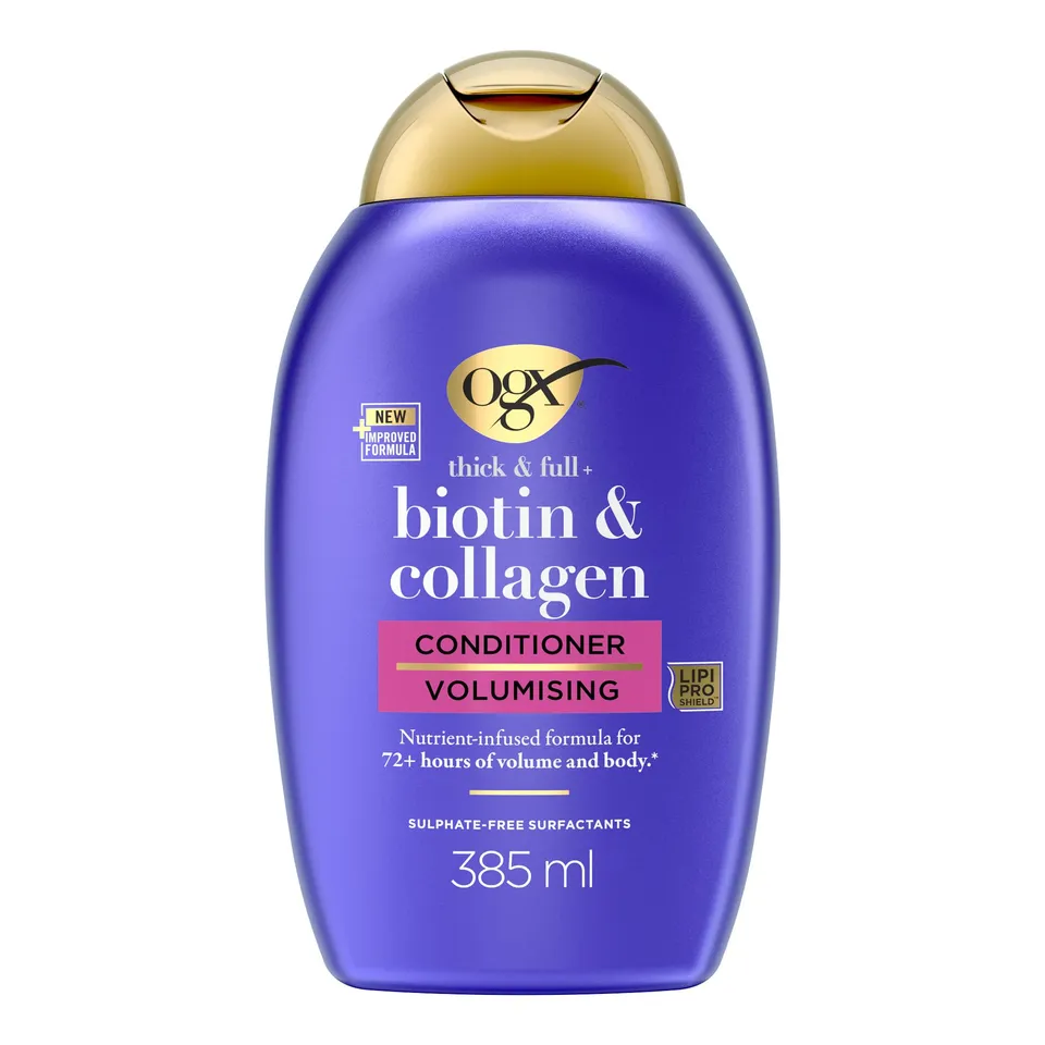 OGX Biotin & Collagen après-shampooing 385 ml volume fins