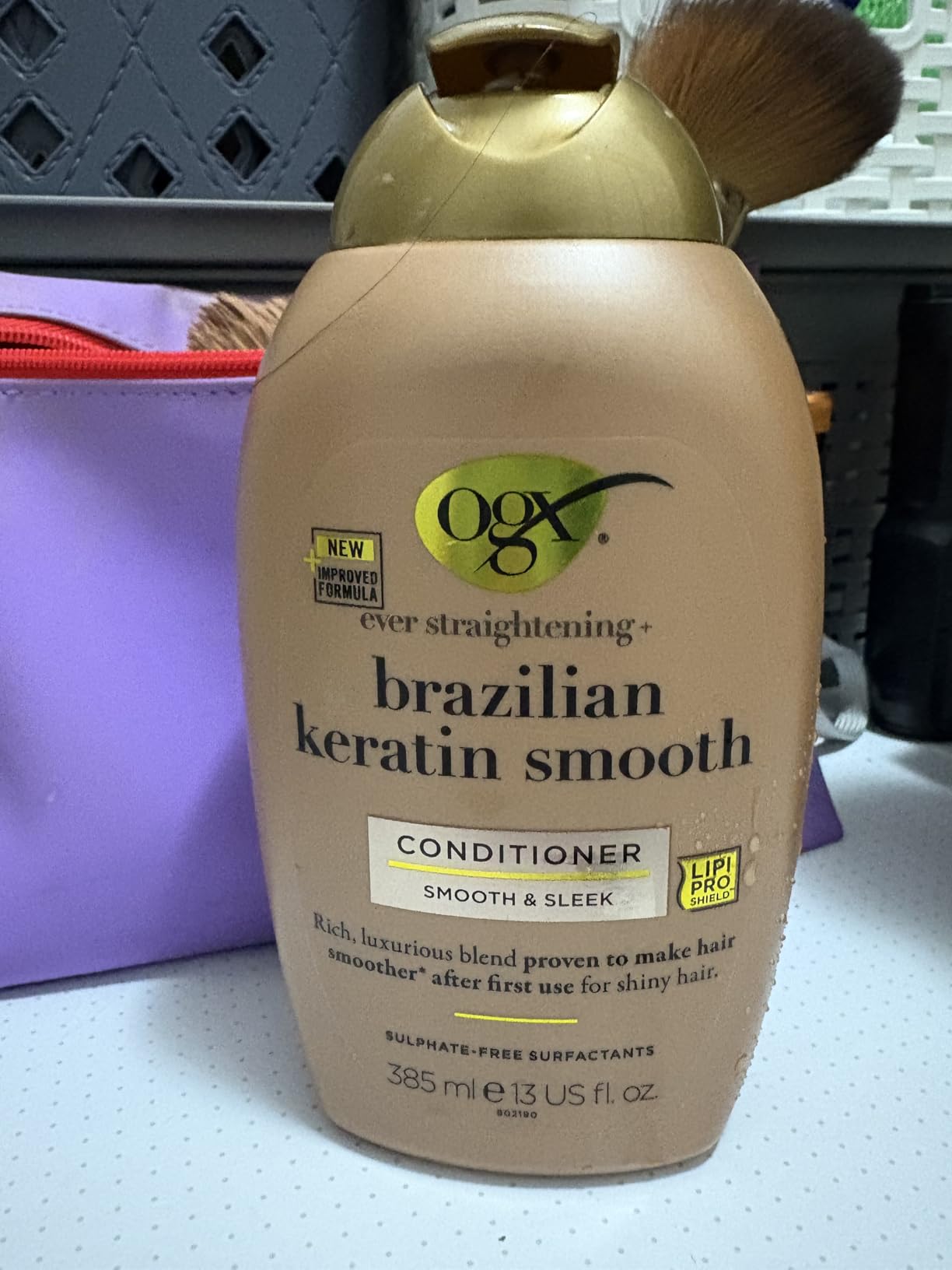 OGX Brazilian Keratin Smooth Après-Shampooing Lissant 385 ml Karité