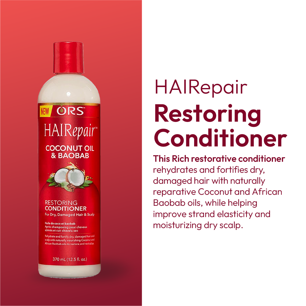 ORS HAIRepair après-shampoing coco baobab cheveux secs 12.5 oz