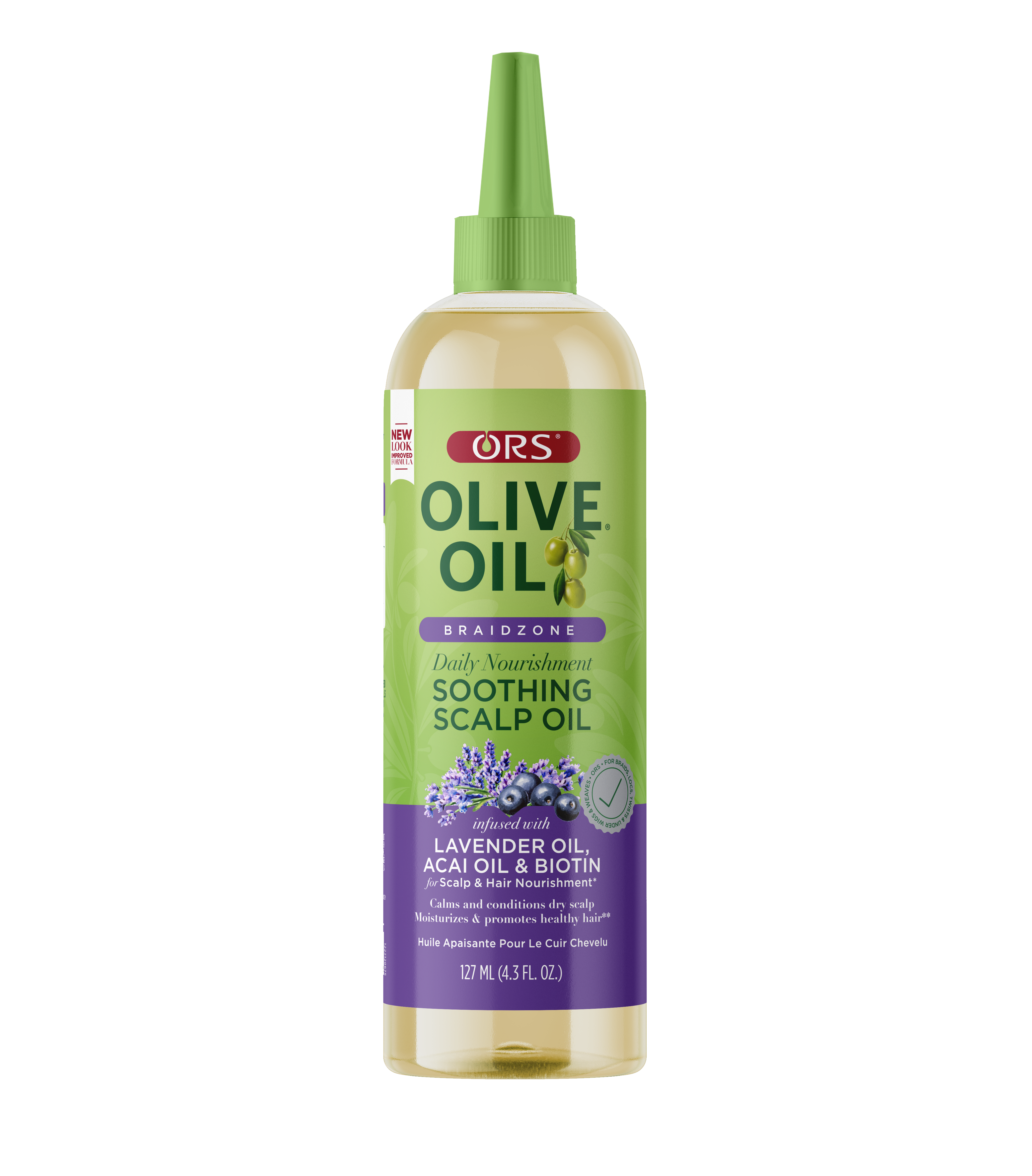 ORS Braidzone Huile Cuir Chevelu Apaisante 127 ml lavande