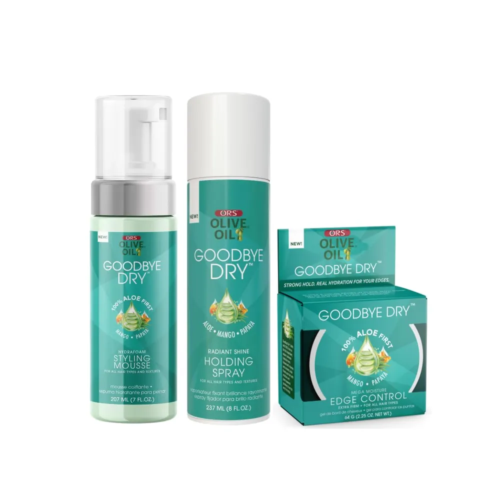 ORS Goodbye Dry coffret coiffage mousse laque edge 3 pièces tenue