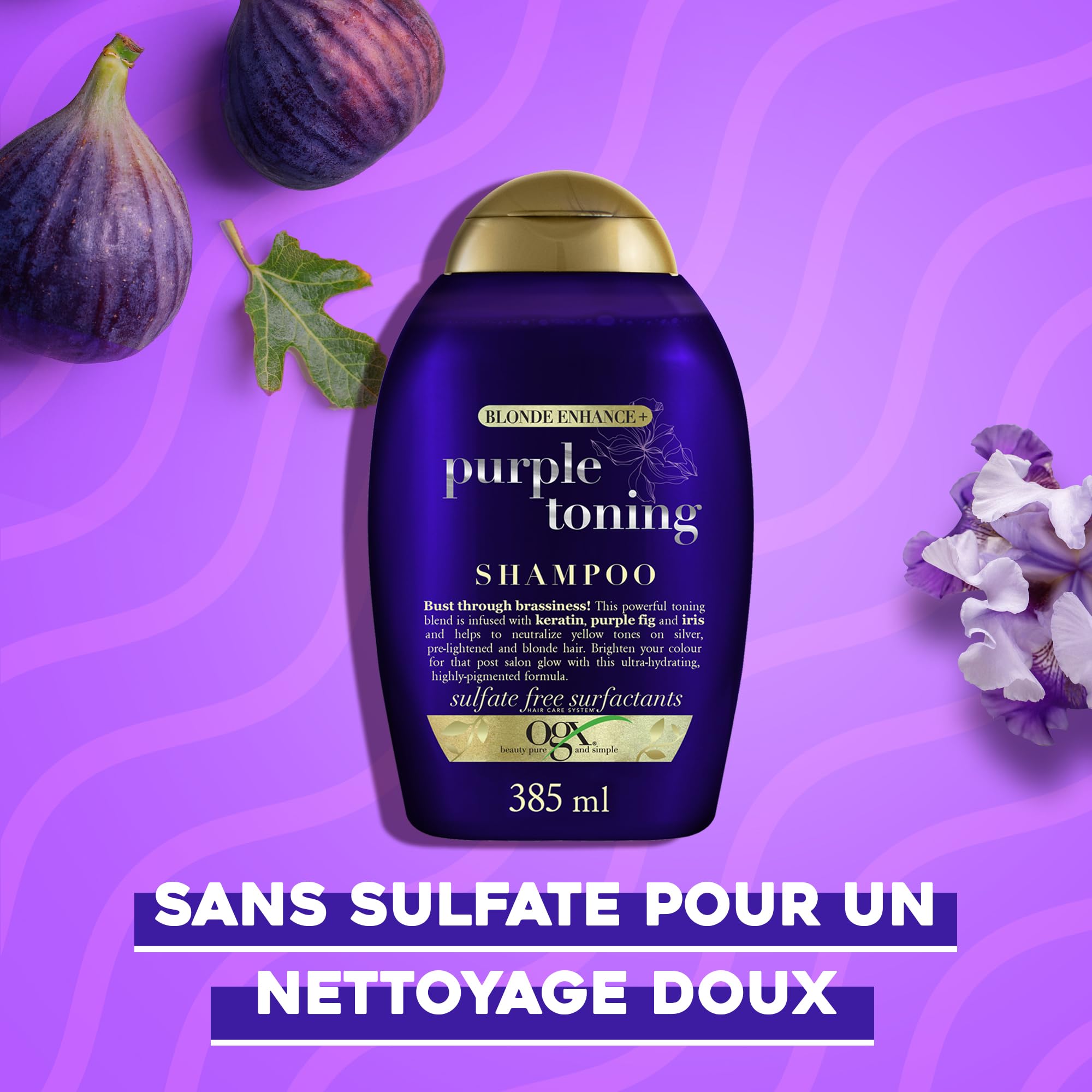 OGX Purple Toning Shampooing Violet Blonds 385 ml Kératine