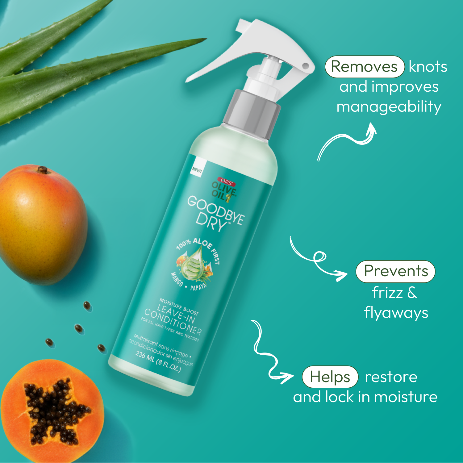 ORS Goodbye Dry Moisture Boost leave-in cheveux 227 g hydratant