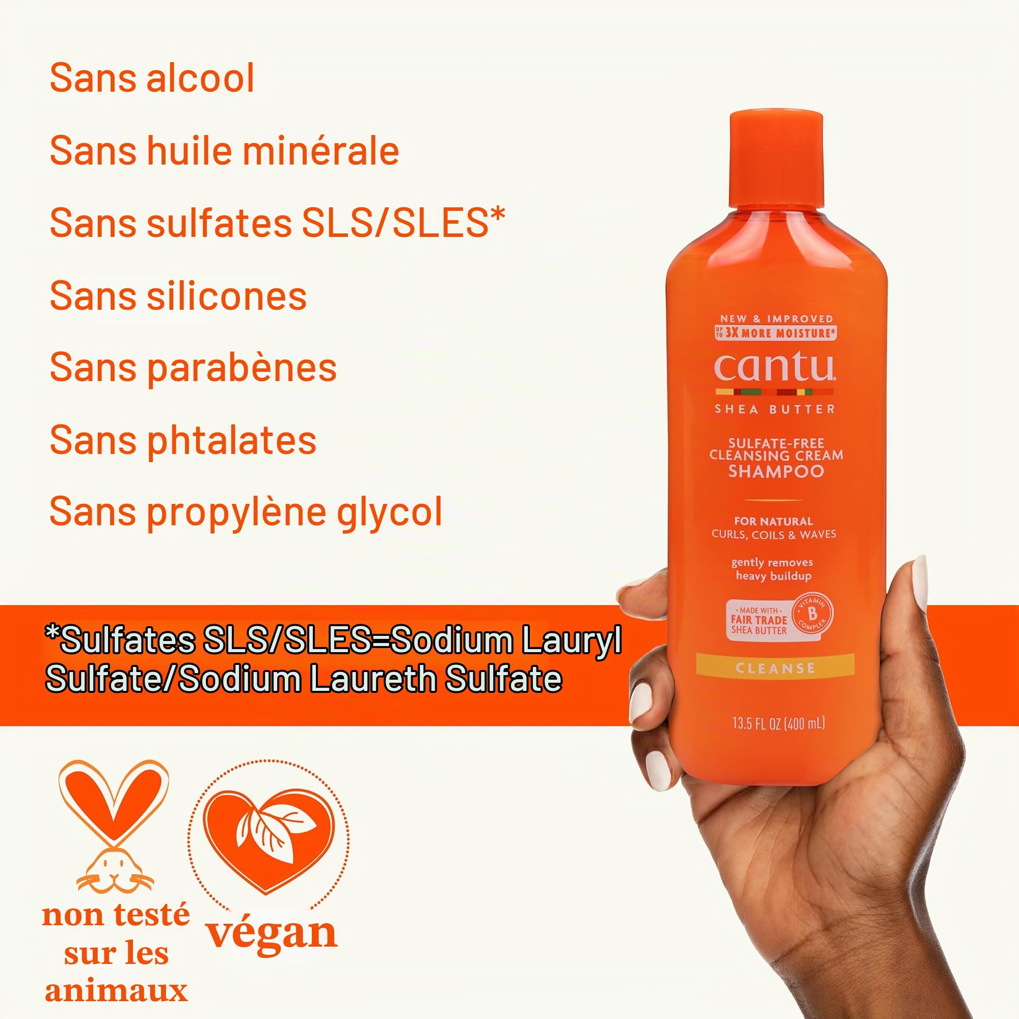 Cantu Classics shampoing crème sans sulfate 400ml karité