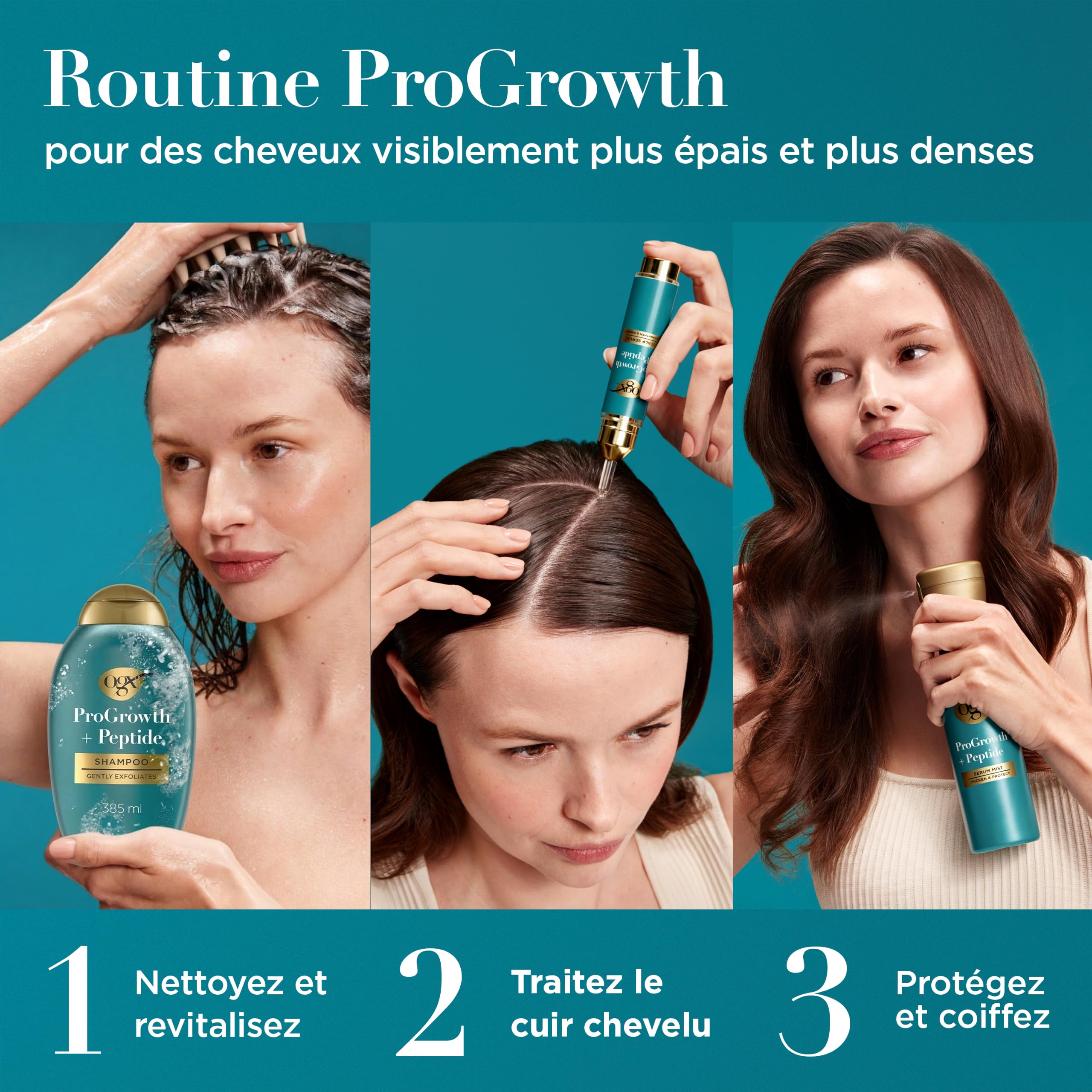 OGX ProGrowth + Peptide Après-Shampooing 385 ml Peptides