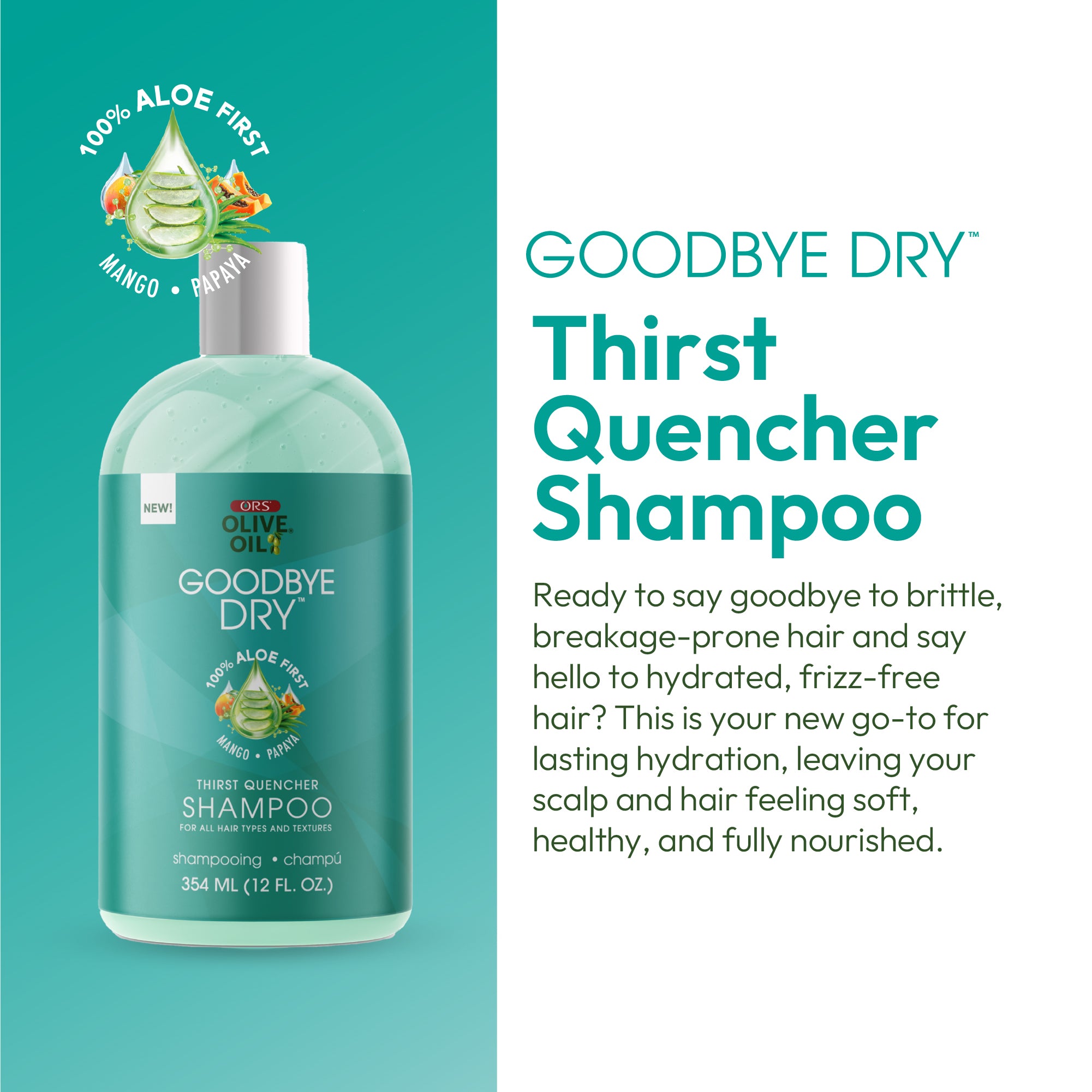 ORS Goodbye Dry Thirst Quencher Shampooing Hydratant 355 ml Aloe