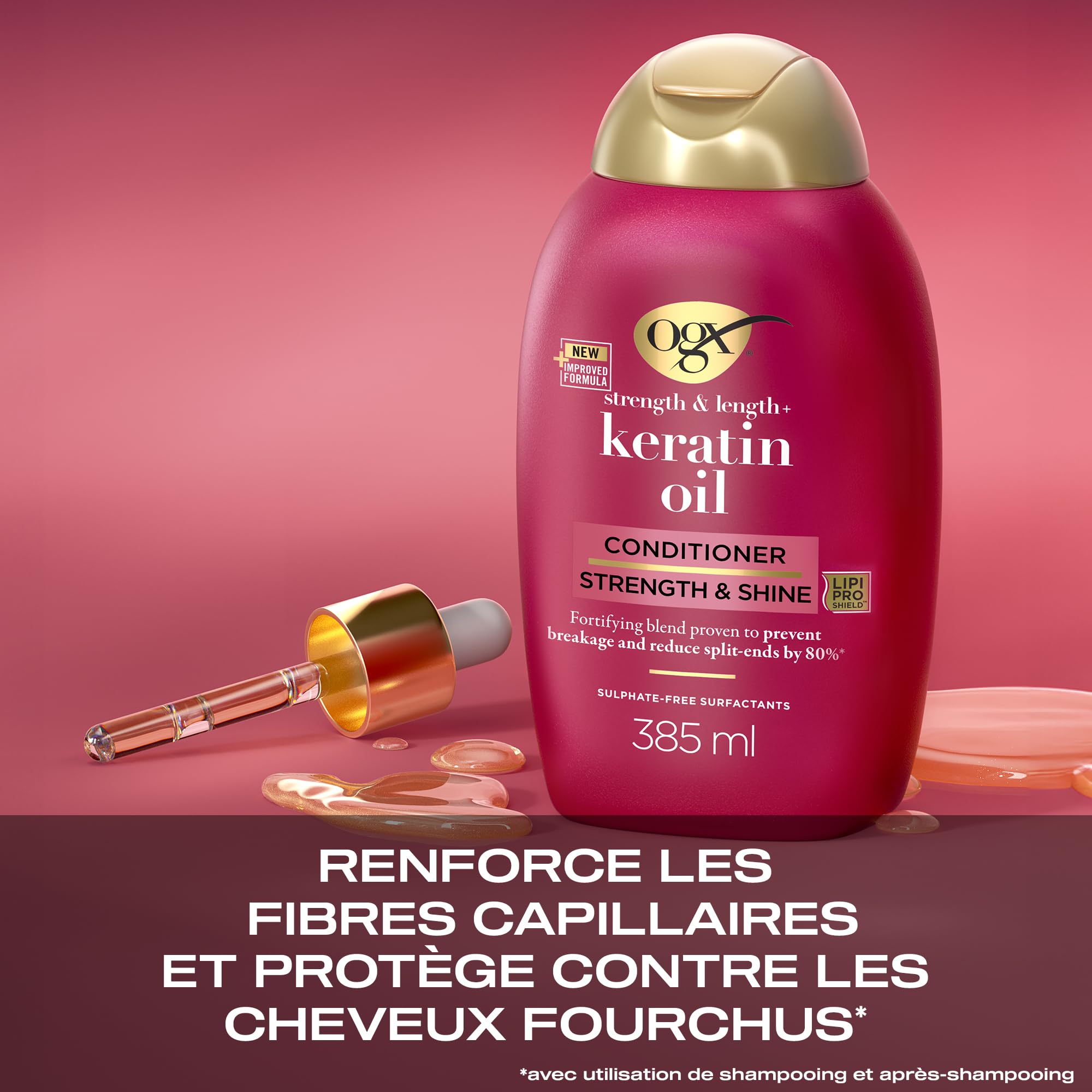 OGX Keratin Oil Après-Shampooing Anti-Casse 385 ml
