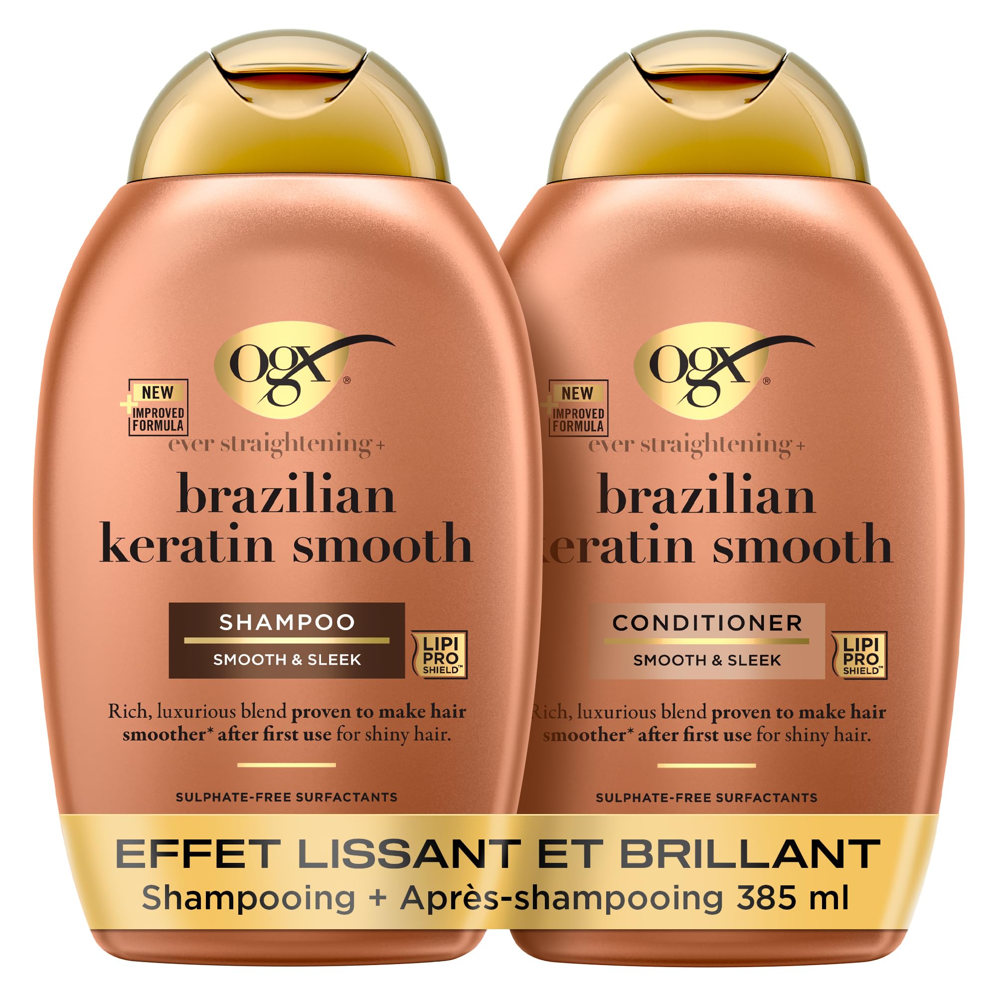 OGX Brazilian Keratin Smooth Duo Shampooing 2x385 ml Coco