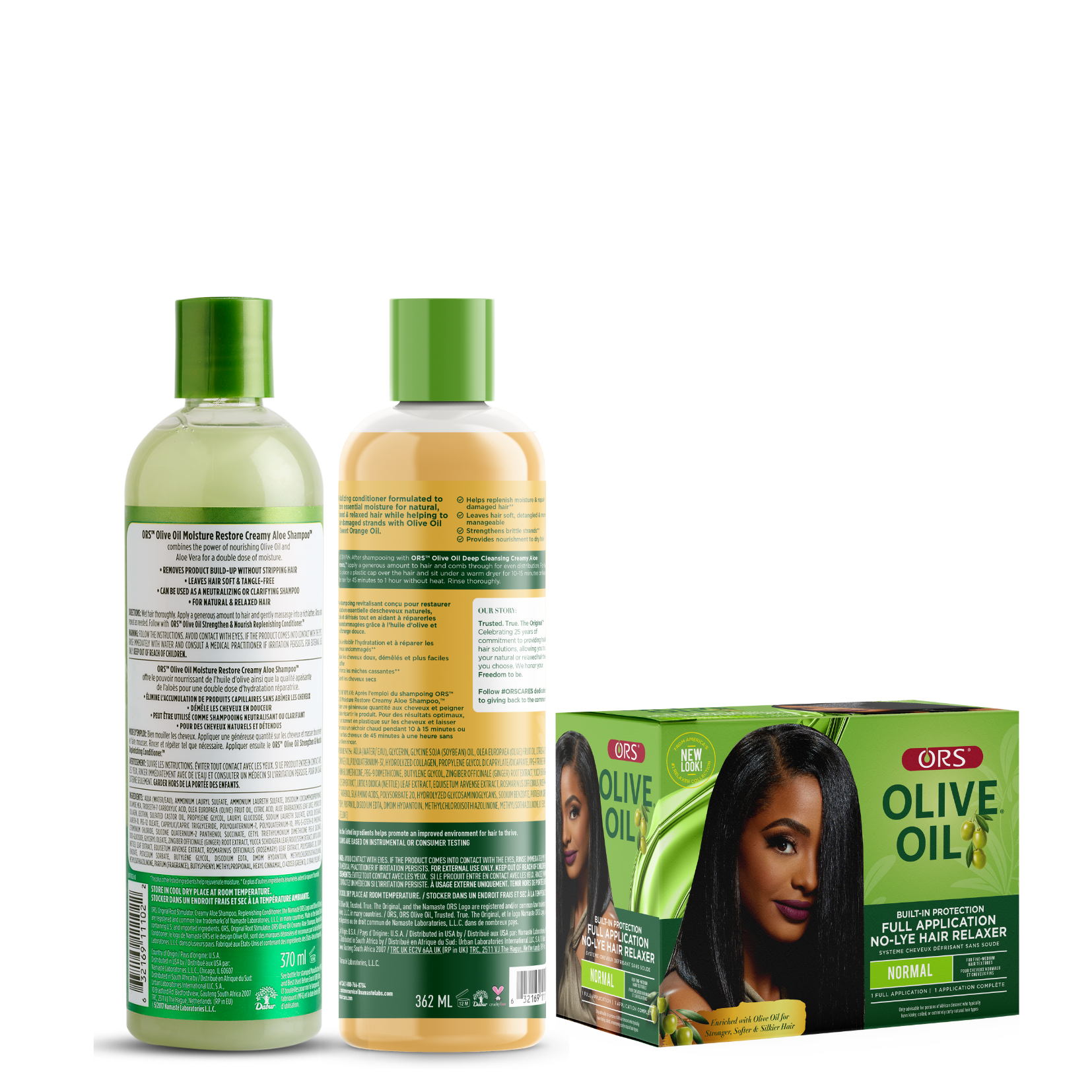 ORS Olive Oil Classics kit défrisant + shampooing 3 pièces