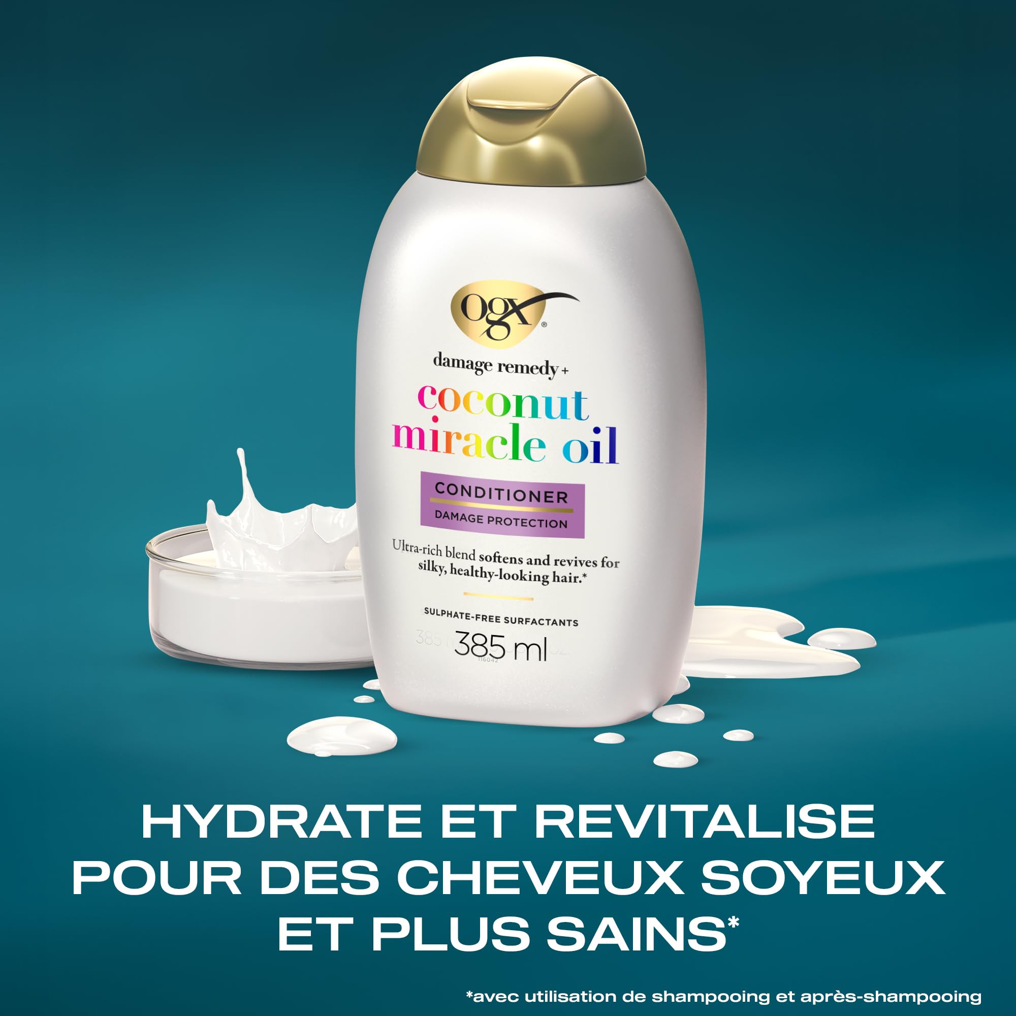 OGX Coconut Miracle Oil Après-Shampooing Réparateur 385 ml Lot 1