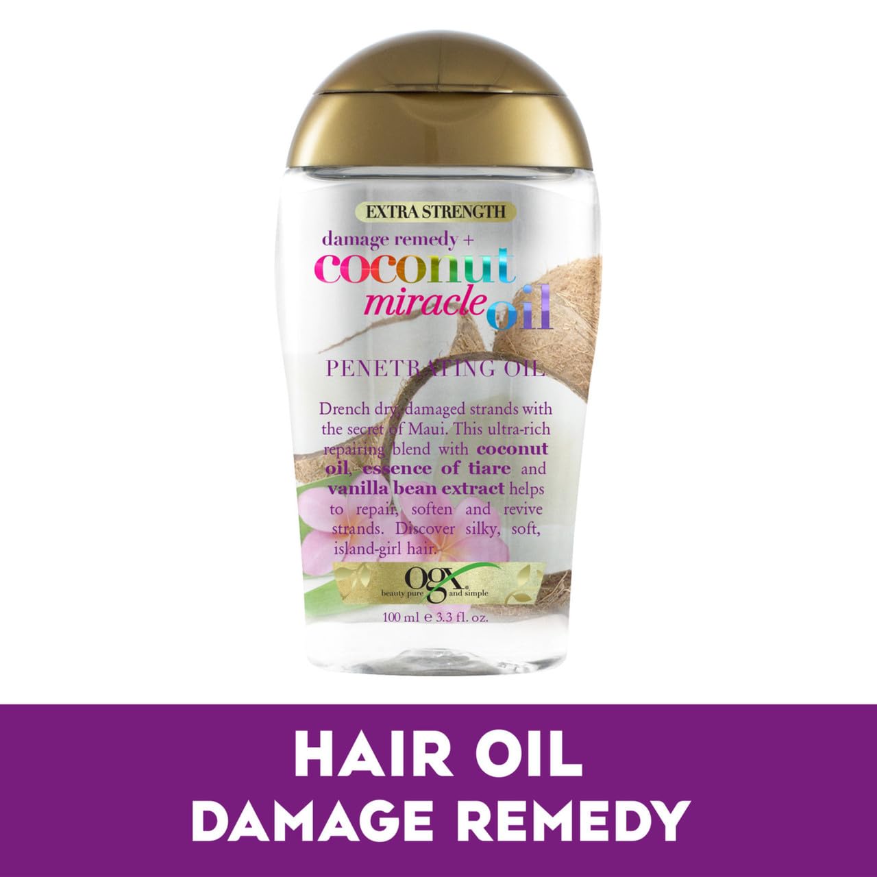 OGX Coconut Miracle Oil huile coco 100 ml réparation
